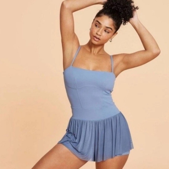 Blogilates Women's Pirouette Steel Blue Romper - Picture 1 of 6